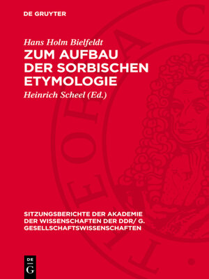 cover image of Zum Aufbau der sorbischen Etymologie